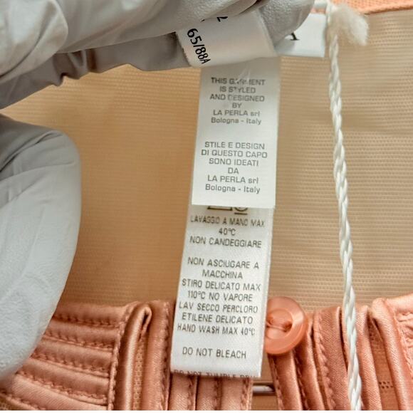 La Perla NEW Tulle Nervures Sheer Button Up Jacket EU 40 US Small Pastel Pink - Picture 7 of 7